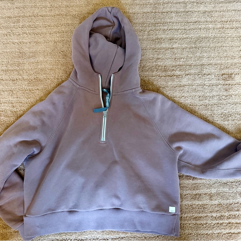 Vuori Restore Half Zip Hoodie Elderberry Mauve